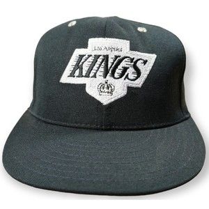 Los Angeles LA KINGS NHL Hockey Double Logo Fitted Size 7 1/8 ANNCO Hat NWA